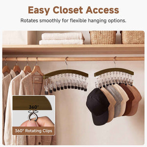 StorageWorks Hat Organizer 2 Pack, Walnut Cap Hanger Rack with 12 Clips (Copy)
