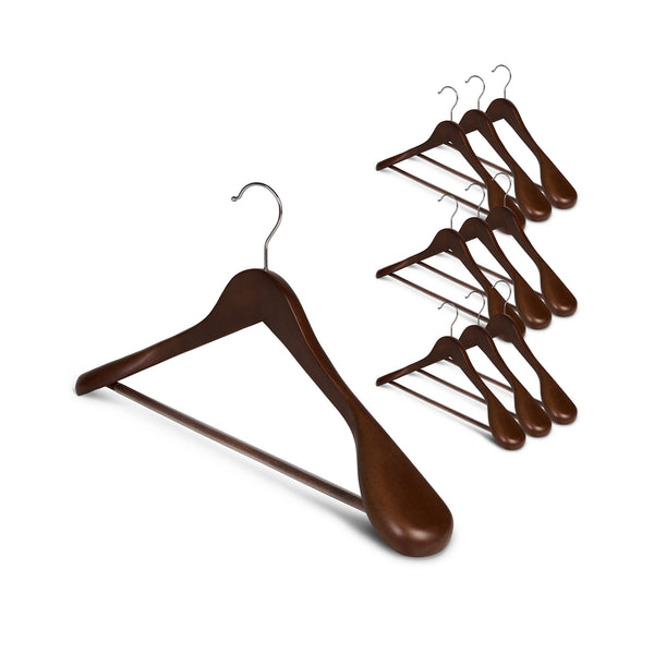 Extra Wide Shoulder Wood Coat Hanger for Coats, Shirts