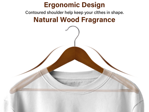 Extra Wide Shoulder Wood Coat Hanger for Coats, Shirts