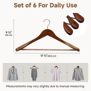 Extra Wide Shoulder Wood Coat Hanger for Coats, Shirts