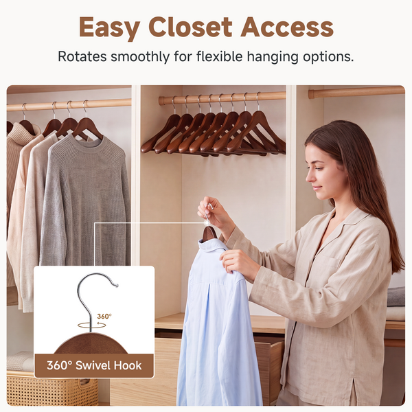 Extra Wide Shoulder Wood Coat Hanger for Coats, Shirts