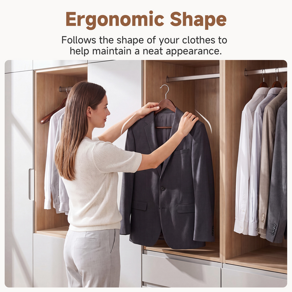 Extra Wide Shoulder Wood Coat Hanger for Coats, Shirts