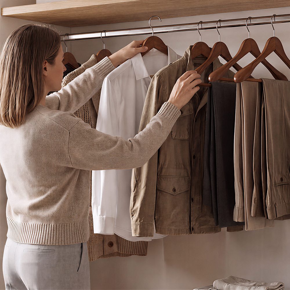 Extra Wide Shoulder Wood Coat Hanger for Coats, Shirts