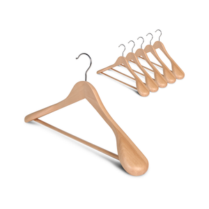 Extra Wide Shoulder Wood Coat Hanger for Coats, Shirts