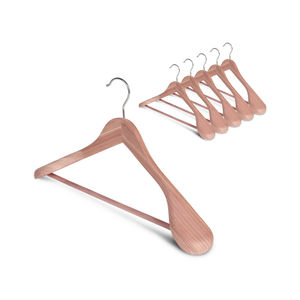 Extra Wide Shoulder Cedar Coat Hangers, Set of 6