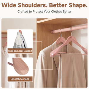 Extra Wide Shoulder Cedar Coat Hangers, Set of 6
