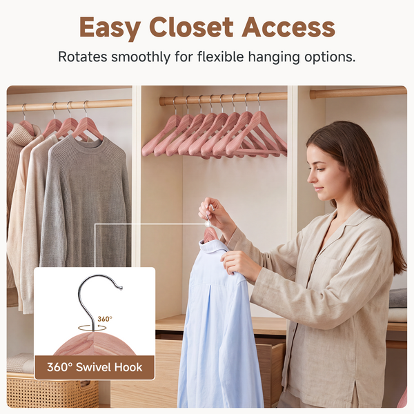 Extra Wide Shoulder Cedar Coat Hangers, Set of 6