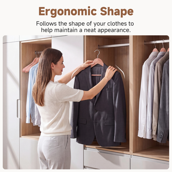 Extra Wide Shoulder Cedar Coat Hangers, Set of 6