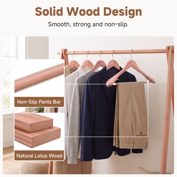 Extra Wide Shoulder Cedar Coat Hangers, Set of 6