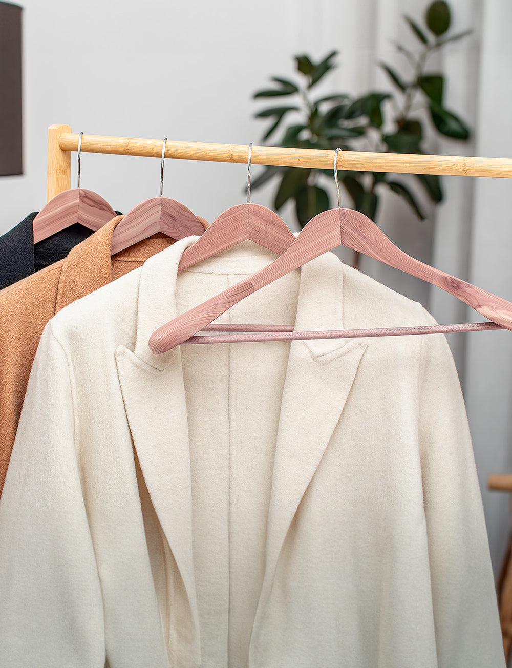 Extra Wide Shoulder Cedar Coat Hanger for Coats, Shirts