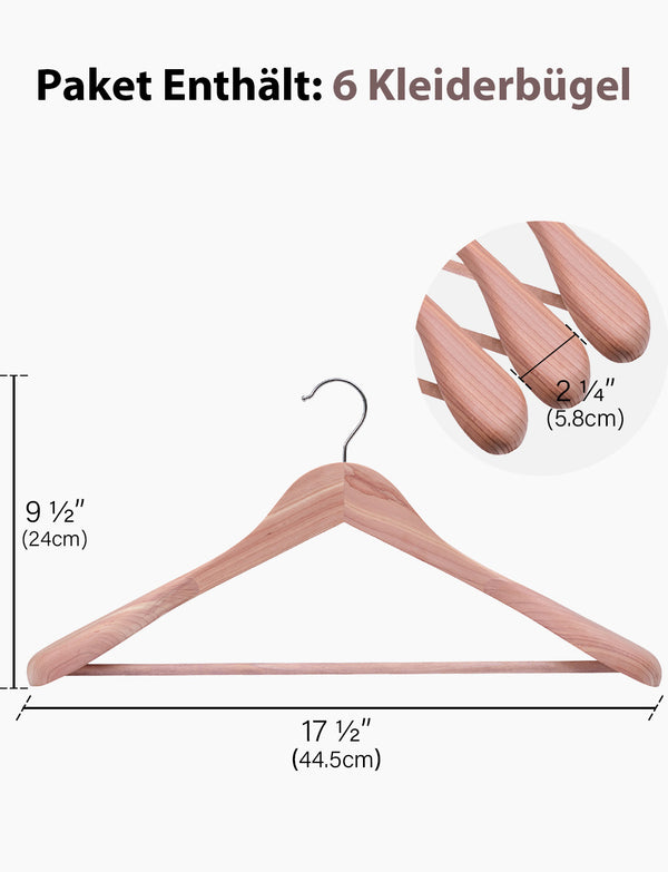 Extra Wide Shoulder Wood Coat Hanger for Coats, Shirts