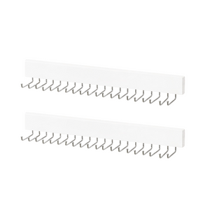 Tie Rack with Hooks, Wall-Mounted Wooden Hangers, 2 Pack