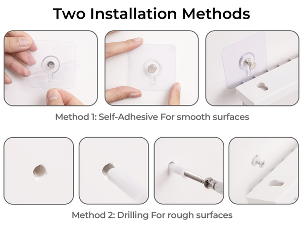 Tie Rack with Hooks, Wall-Mounted Wooden Hangers, 2 Pack