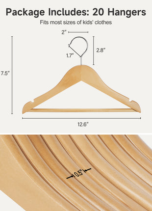 Baby Hangers, Maple Wood Clothes Organizer for Toddler