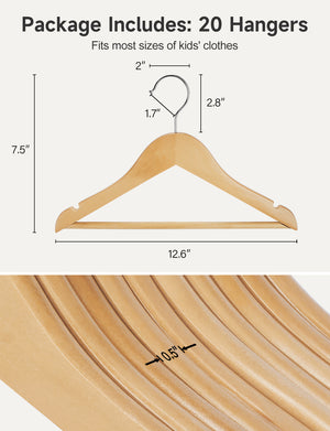 Baby Hangers, Maple Wood Clothes Organizer for Toddler