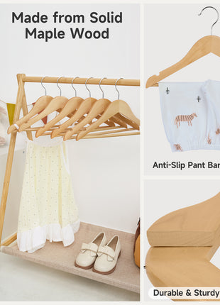 Baby Hangers, Maple Wood Clothes Organizer for Toddler