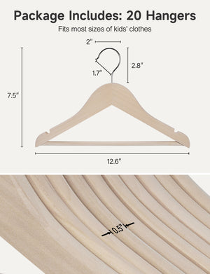 Baby Hangers, Maple Wood Clothes Organizer for Toddler