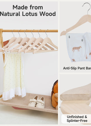 Baby Hangers, Maple Wood Clothes Organizer for Toddler