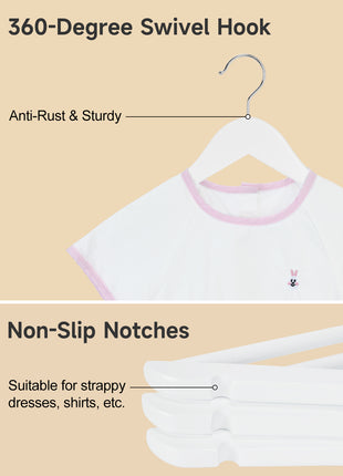 Baby Hangers, Maple Wood Clothes Organizer for Toddler