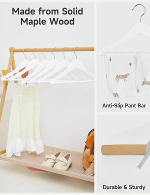Baby Hangers, Maple Wood Clothes Organizer for Toddler