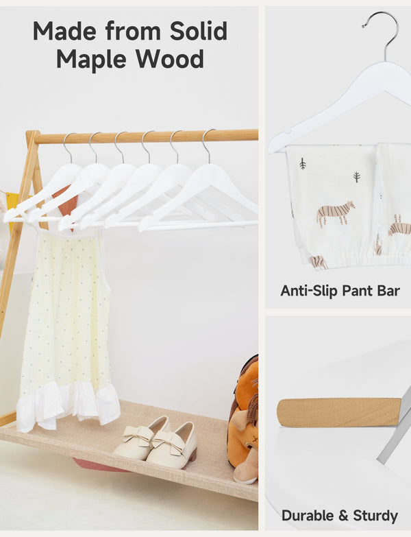 Baby Hangers, Maple Wood Clothes Organizer for Toddler