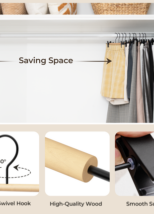 Pants Hangers with Clips, 10 Pack