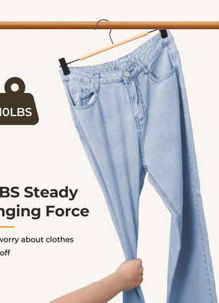 Pants Hangers with Clips, 10 Pack