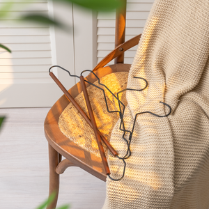 Wire Hangers with Wooden Pant Bar