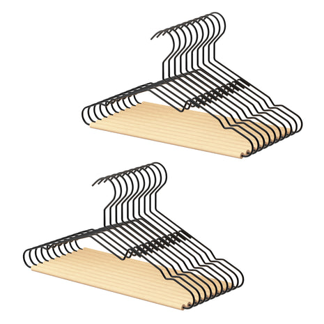 Wire Hangers with Wooden Pant Bar