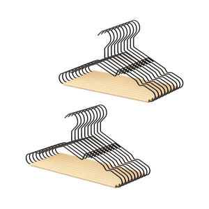Wire Hangers with Wooden Pant Bar