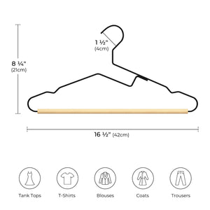 Wire Hangers with Wooden Pant Bar