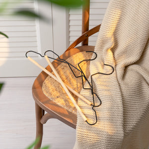 Wire Hangers with Wooden Pant Bar