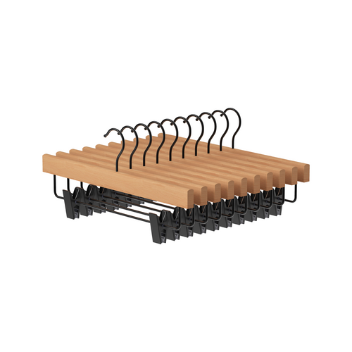 Pants Hangers with Clips, Wooden Clothes Hanger