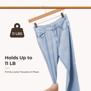 Pants Hangers with Clips, Wooden Clothes Hanger