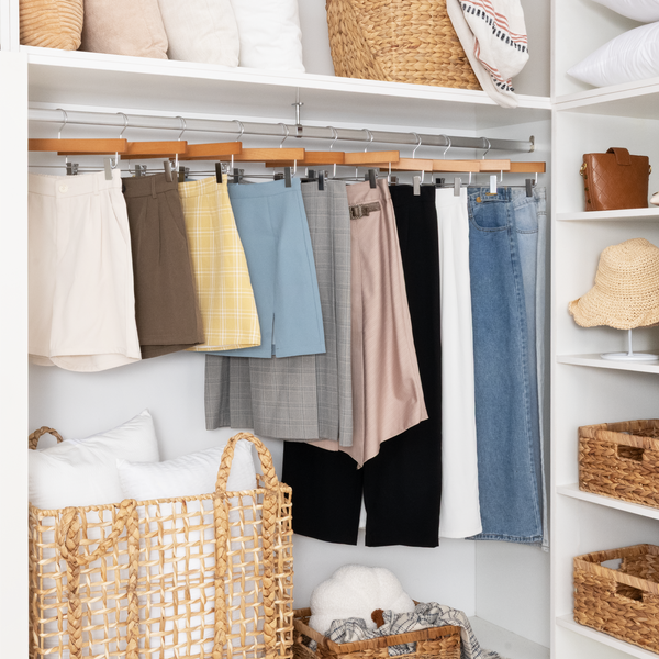 Pants Hangers with Clips, Wooden Clothes Hanger