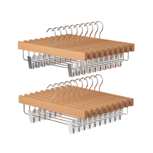 Pants Hangers with Clips, Wooden Clothes Hanger