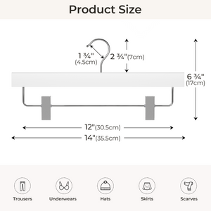 Pants Hangers with Clips, Wooden Clothes Hanger