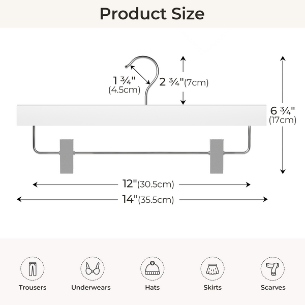 Pants Hangers with Clips, Wooden Clothes Hanger