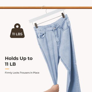 Pants Hangers with Clips, Wooden Clothes Hanger