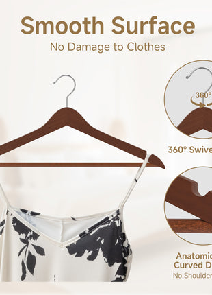 Wooden Hangers 20 Pack for Closet
