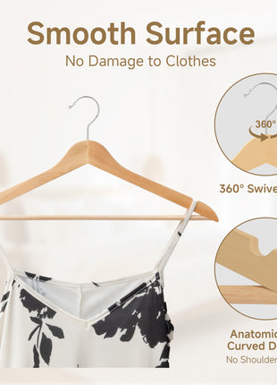 Wooden Hangers 20 Pack for Closet