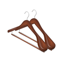 Extra Wide Shoulder Wood Hangers with Locking Bar