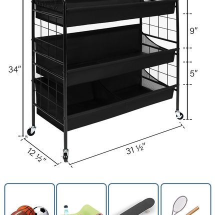 StorageWorks Garage Sports Equipment Organizer with Hooks