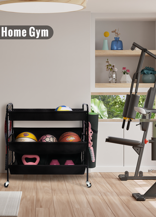 Garage Sports Equipment Organizer with Hooks
