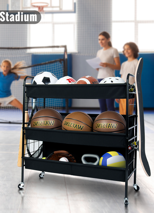 Garage Sports Equipment Organizer with Hooks