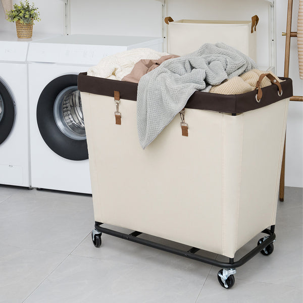 Large Rolling Laundry Basket with Wheels