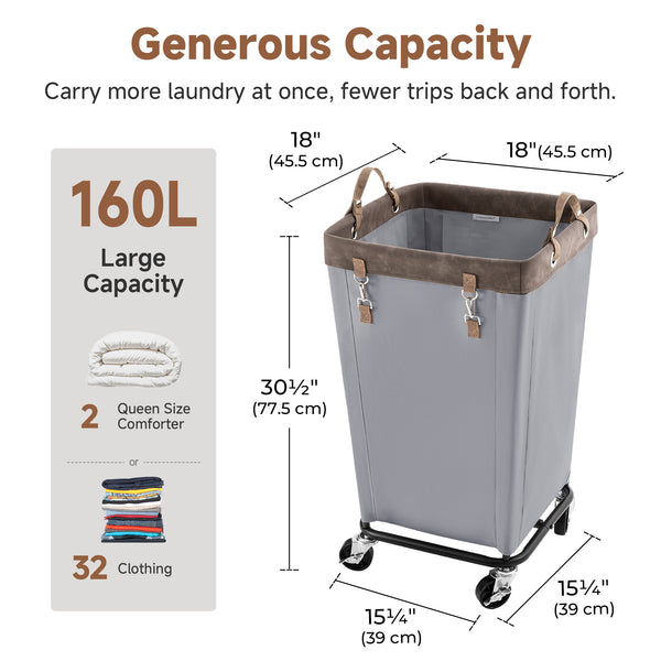 Rolling Laundry Basket with Wheels