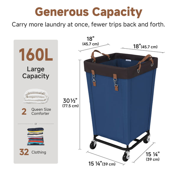 Rolling Laundry Basket with Wheels