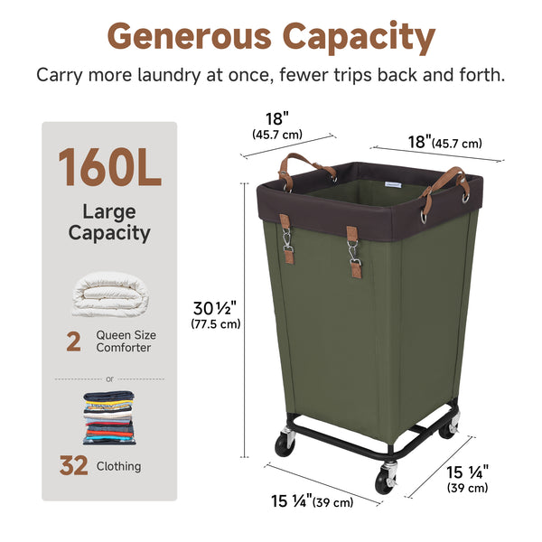 Rolling Laundry Basket with Wheels