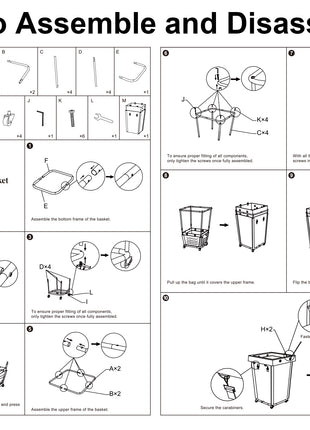 Laundry Basket with Wheels, 1 Pack